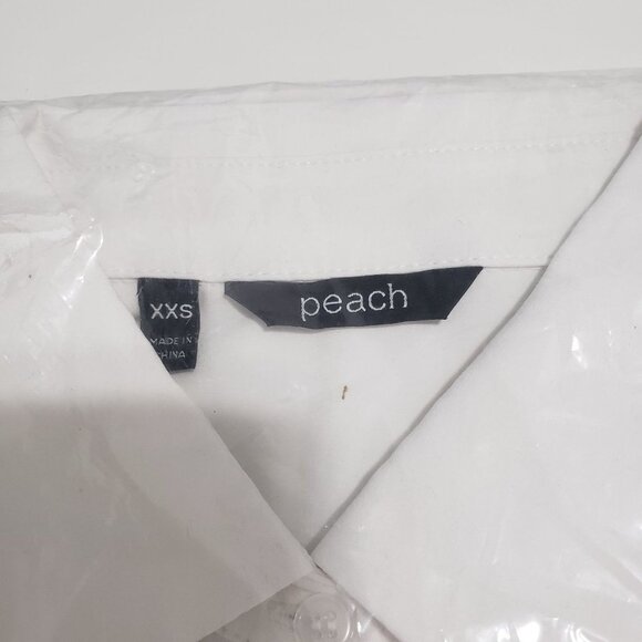 NWT‎ Peach Vanguard Button-Down in White Size XXS - Picture 6 of 8